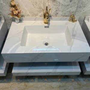 BÀN ĐÁ LAVABO 2 TẦNG BÓNG VÂN ĐÁ TRẮNG
  LTBD 8050-4