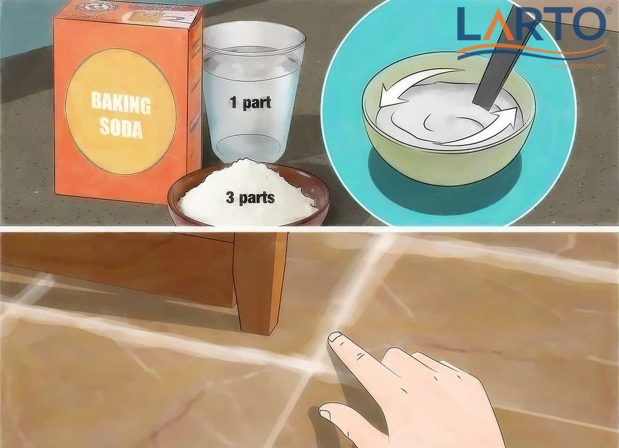 baking soda và giấm cho cách làm trắng đường ron gạch