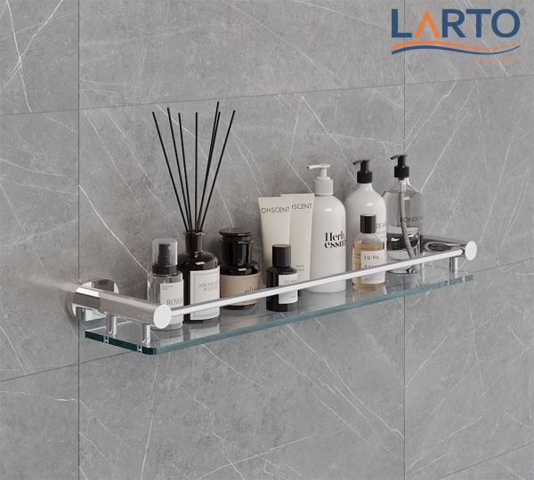 kệ gương Inax bằng kính cường lực và khung mạ