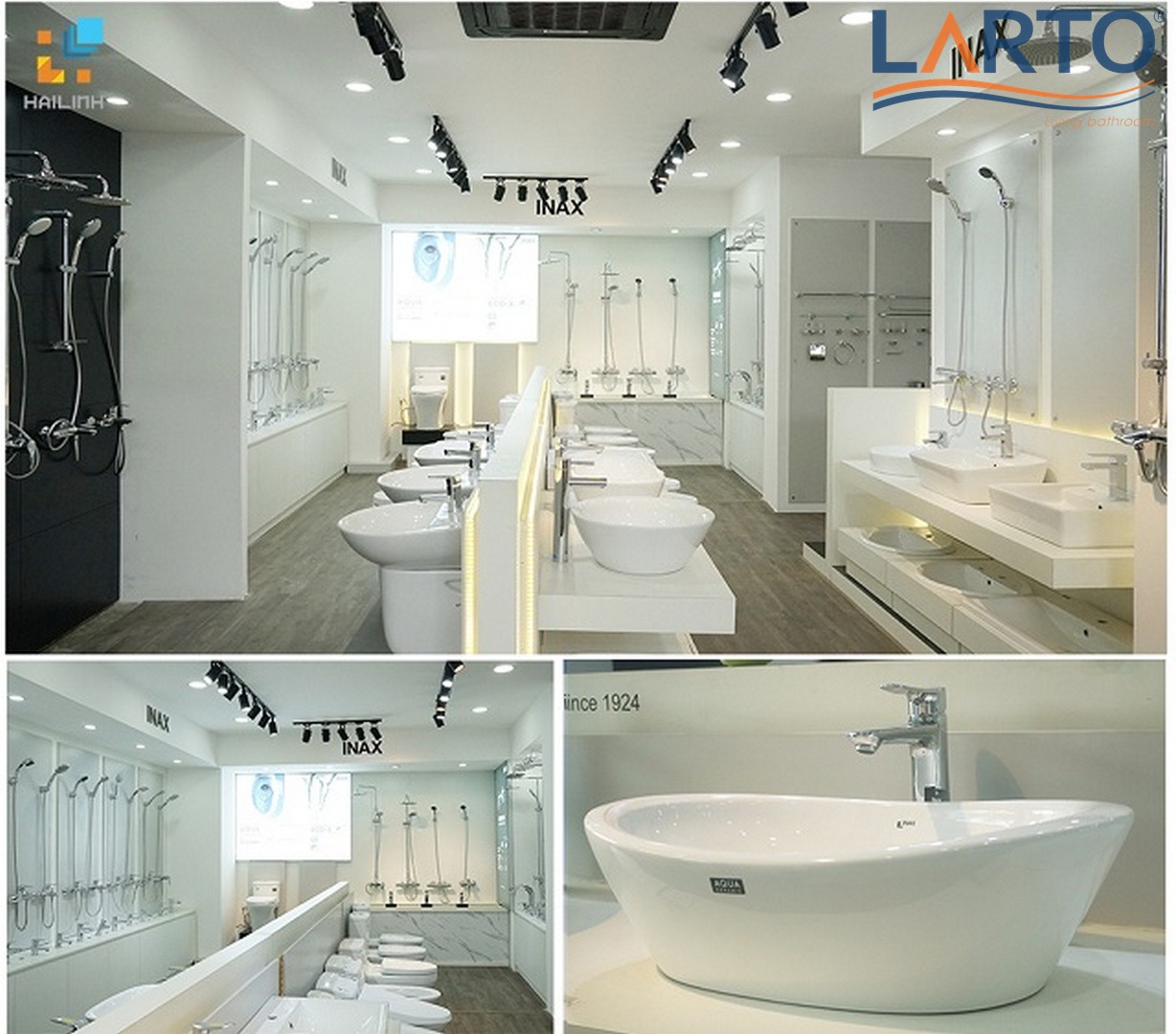 Không gian trưng bày thiết bị vệ sinh Inax tại Showroom Hải Linh