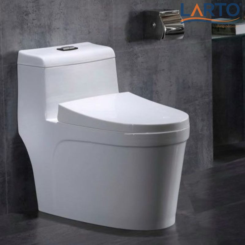 Bồn cầu 1 khối có két nước và thân bồn được đúc liền thành một khối