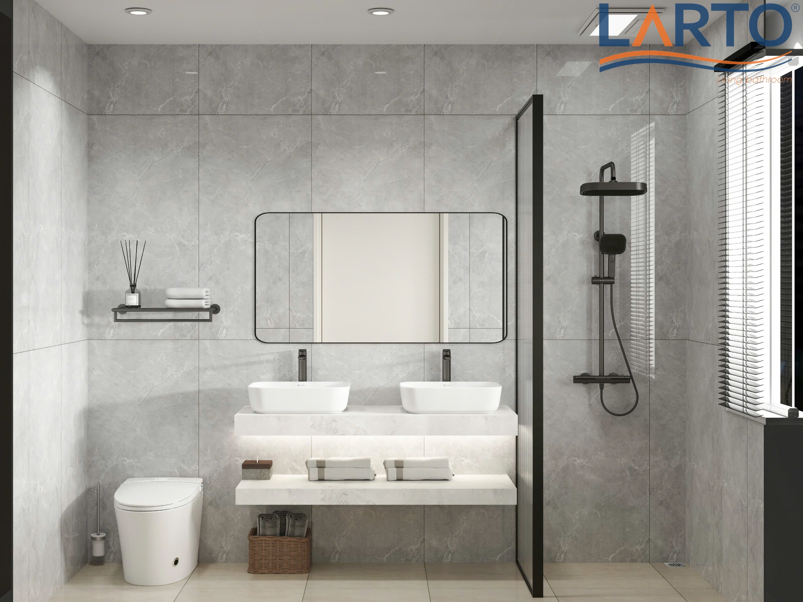 thiết kế nhà vệ sinh 2026 - thiết bị thông minh